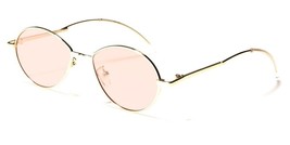 New Gold Thin Frame Womens Oval Metal 90&#39;S Sunglasses Pink Lens EYED12051 - £8.28 GBP