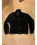 Wilson Leather Black Suede Bike Western Rodeo Jacket Size Sm - $94.71 CAD