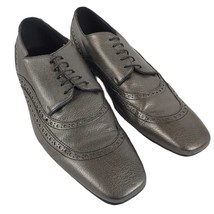 Gianfranco Ferre Gray Leather Men&#39;s Derby Dress Shoes Made In Italy Sz 12 (46) - £50.20 GBP