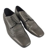 GIANFRANCO FERRE Gray Leather Men&#39;s Derby Dress Shoes Made in Italy Sz 1... - £49.68 GBP