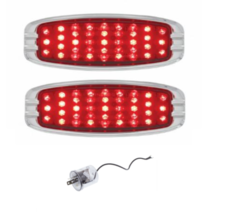 United Pacific LED Tail Light Set With Bezel and Flasher 1941-1948 Chevy Cars - £94.79 GBP