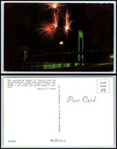 NEW YORK Postcard - Verrazano Narrows Bridge at Night Showing Fireworks K40 - £2.38 GBP