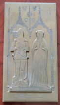 VTG Brass Handmade Rubbing Plaque Sir Felbrygge &amp; Wife 1416 AD Felbrigg England - $94.04