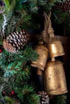 Set Of 3 Huge Rustic Christmas Handmade Bells On Jute Rope By Carfar Handicrafts - £26.09 GBP