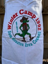 Vintage 1992 Winter Camp Sam Houston Strake Boy Scouts Adult Cooking Apron - £14.11 GBP
