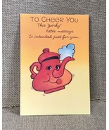 Vintage Hallmark Perky Anthropomorphic Teapot Get Well Card Kitsch Scrap... - $3.96