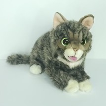 Lil Bub Cuddle Barn Cat Kitty Cat Plush Stuffed Animal Green Eyes Realistic 16&quot;L - £28.63 GBP
