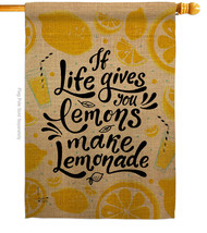 Life Gives Lemons House Flag Inspirational 28 X40 Double-Sided Banner - £29.54 GBP