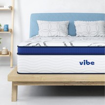 Vibe 12-Inch Gel Memory Foam And Innerspring Hybrid Pillow Top Mattress |, Box. - £345.17 GBP
