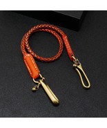 Classic Punk Style Genuine Leather Biker Keychain Jeans Chain Handmade W... - $761.39 MXN