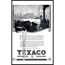 1924 Texaco Motor Oil Gasoline Vintage Print Ad New York City Skyline Wall Art - £8.95 GBP