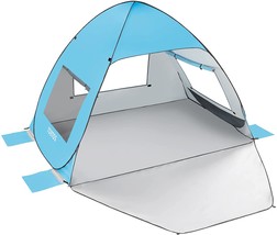 TOBTOS UPF 50+ Pop Up Beach Tent, Beach Umbrella, Automatic Sun Shelter 3-4 - £41.56 GBP