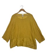 Joie Top Womens 1X Yellow Linen Textured Lightweight Boho Blouse Beach C... - $637.63 MXN