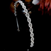 New Design White Color Cubic Zircon Crystal Headband Bridal Tiara Wedding Access - £39.40 GBP
