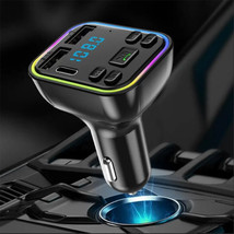 Car Bluetooth Fm Transmitter Radio Mp3 Wireless Adapter Hands-Free 3Port Charger - £14.42 GBP