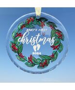 First Christmas Ornament 2024 Clear Glass Newborn Baby Keepsake Girls Boys - $101.07 MXN
