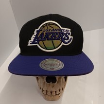 Los Angeles Lakers LA Mitchell &amp; Ness NBA Snapback Hat Adjustable Cap Flat - £20.81 GBP