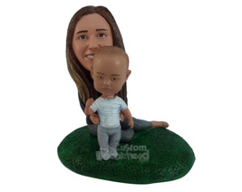 Custom Bobblehead Woman With Her Child - Parents &amp; Kids Mom &amp; Kids Personalized  - £120.45 GBP