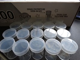 20 Whitman Silver Dollar Round Clear Plastic Coin Storage Tubes w/ Screw On Caps - £15.11 GBP