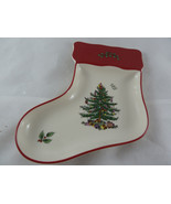 Spode Christmas Tree Stocking Candy Dish Plate 7&quot; Mint with tag - $9.39 CAD