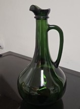Vintage Green Glass 1/2 Gal Wine Jug W/handle 11 X 6inch - £15.79 GBP