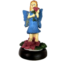 Antique Resin Garden Fairy Hand Painted Decor Blue Sparkly 4in Minature ... - $20.36 CAD