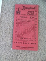 Vintage 1960 Unused Disneyland Auto Park Ticket - £17.91 GBP