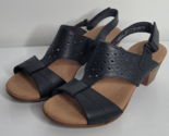 Clarks Collection Shoes Womens 7 Sandals 15260 Black Leather Heels - $24.99