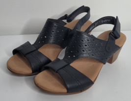 Clarks Collection Shoes Womens 7 Sandals 15260 Black Leather Heels - $24.99