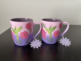 Seeds &amp; Sunshine Pink and Purple Floral Mugs-Set of 2 or 1 - £23.63 GBP+