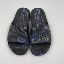 Skechers Slide Sandals Boys Rubber Blue Black Gray Size 5 - $13.10