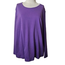 Purple Long Sleeve Scoop Neck Top Size 2XL - $24.75