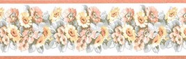 Dundee Deco BD6175 Prepasted Wallpaper Border - Floral Fire Orange, Green, Yello - £10.57 GBP
