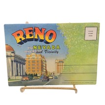 Vintage Souvenir Linen Postcard Folder, Reno Nevada Images 1950s Ephemera Travel - £6.88 GBP