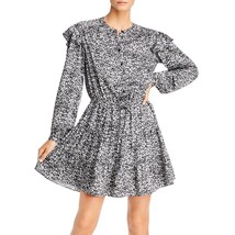 Rebecca Minkoff Hannah Long Sleeve Mini Dress Floral Print Black White S - £30.82 GBP