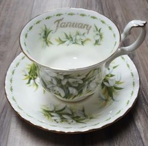 Royal Albert January Flower of the Month Series Snowdrops Cup and Saucer  - $29.43