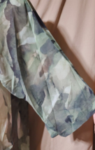 M- Army Green Camo Sheer 3/4 Sleeve Open Front Long Cardigan Caftan Duster - £13.16 GBP