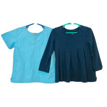 Well Dressed Wolf Girls Size 3T Blue Half Button &amp; Baby Gap Navy Peplum Tops - £20.00 GBP