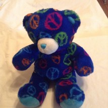 Build A Bear patriotic peace signs plush dark blue stuffed 15 inch - £11.49 GBP