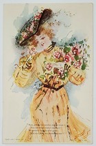 Lovely Lady Just Girl Series Pretty Face Woman 1906 Glitter Accent Postcard V16 - £15.77 GBP