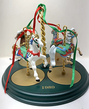 Hallmark Carousel Horse Stand Ginger Star Holly Snow set 1998 with boxes - £14.97 GBP