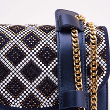 The Nampula Navy Blue Glitter Leather Handbag image 5