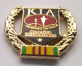 KIA America Remembers With Wreath (1-1/8&quot;) Vietnam Military Hat Pin 12220 - $10.98