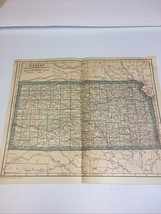Antique map, KANSAS  in 1921, Great Shape. Ready to be Framed. 11” By 9” - £12.41 GBP