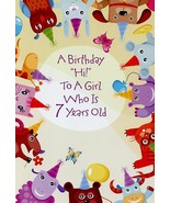 Hi Birthday Girl - AGE 7 - Birthday Greeting Card - 01029 - $2.79