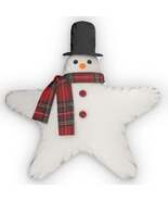 Snowman Star Shaped Pillow, Barn Christmas Decor, Winter Home Accent Pot... - $52.19