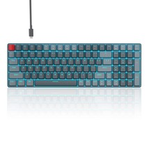 100 Keys Wired Mechanical Gaming Keyboard, 96% Compact Layout Led Blue Backlit K - £46.20 GBP