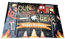 Fireman Birthday Backdrop for Boys Firefighter Happy Birthday Background... - $6.00