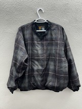 Forresters Mens Windbreaker Size Large Gray Plaid Long Sleeve V-Neck - £10.78 GBP