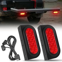 Nilight Hitch Cargo Carrier Oval Light Kit 2Pcs 6Inch Red W/Flush Mount ... - $41.95